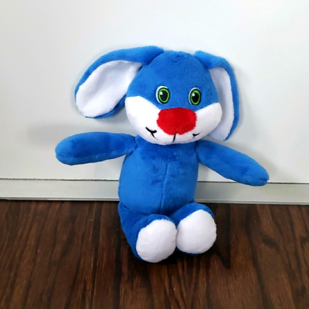 🏒Kinder Blue Bunny Kids Toy Stuffie 9” Plush Stuffed Animal Toy Blue Rabbit Fun